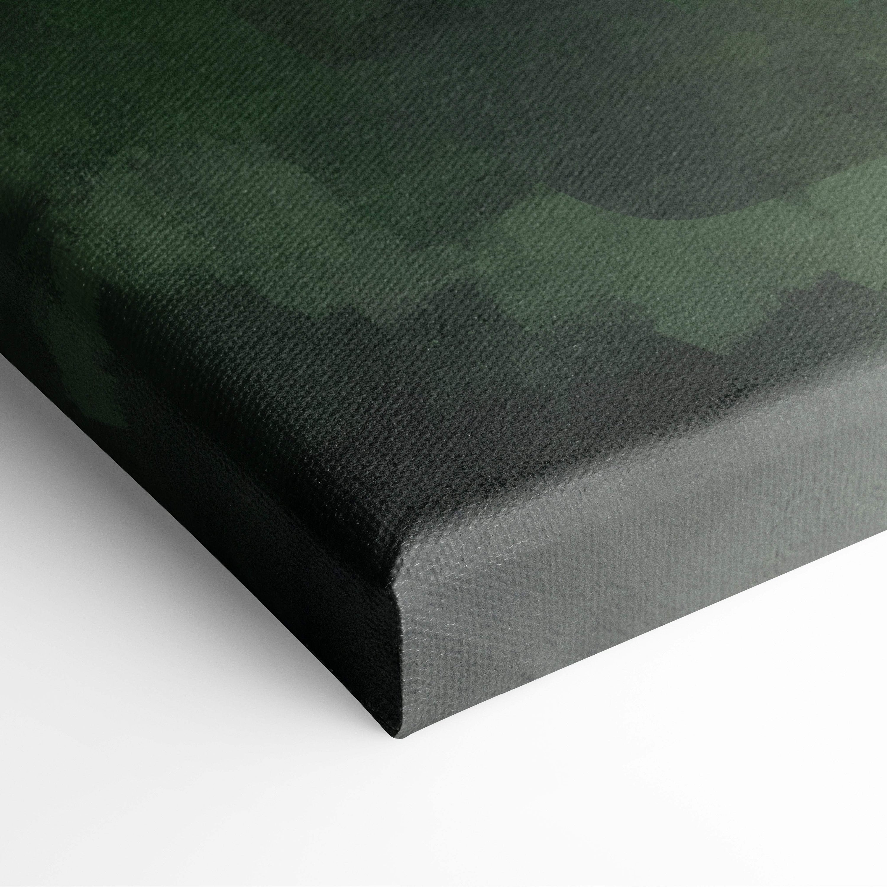 Vampire castle green moon gothic canvas print with textured painterly finish dark horror fantasy wall art