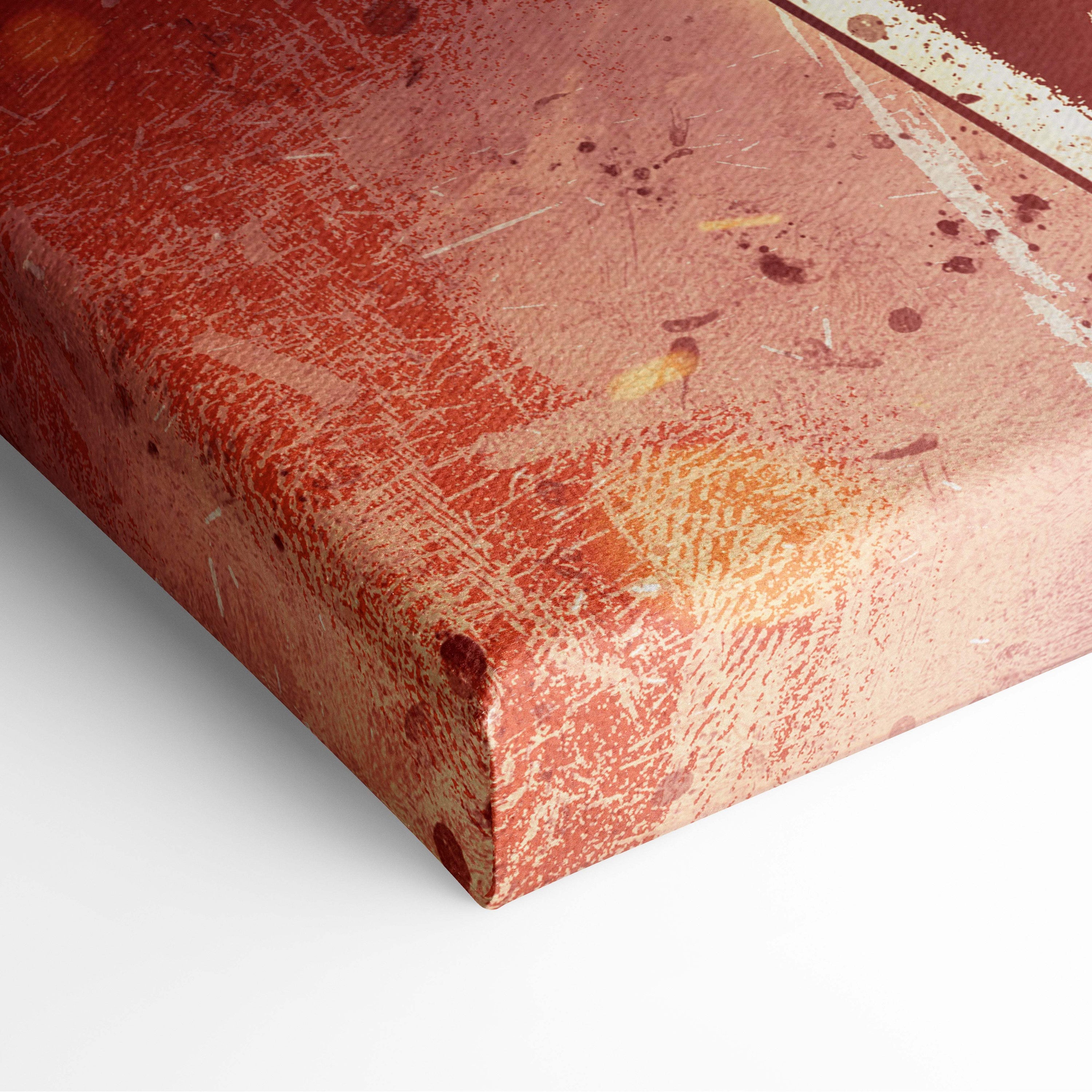 Dark knight skull warrior canvas wall art with distressed reddish orange textured abstract design for gothic decor