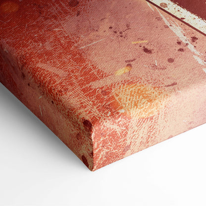 Dark knight skull warrior canvas wall art with distressed reddish orange textured abstract design for gothic decor