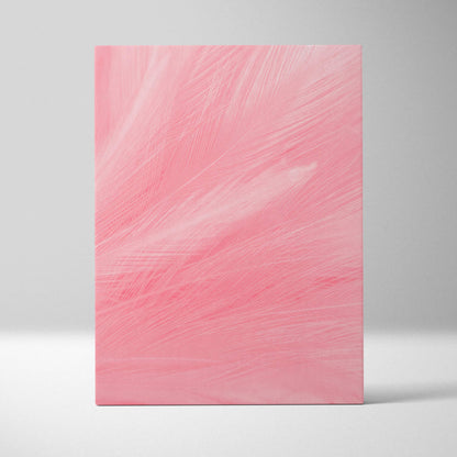 Soft pink feather texture canvas wall art in pastel blush tones
