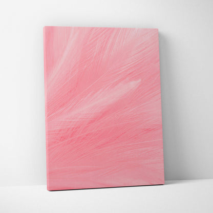 Soft pink feather texture abstract canvas wall art in blush tones