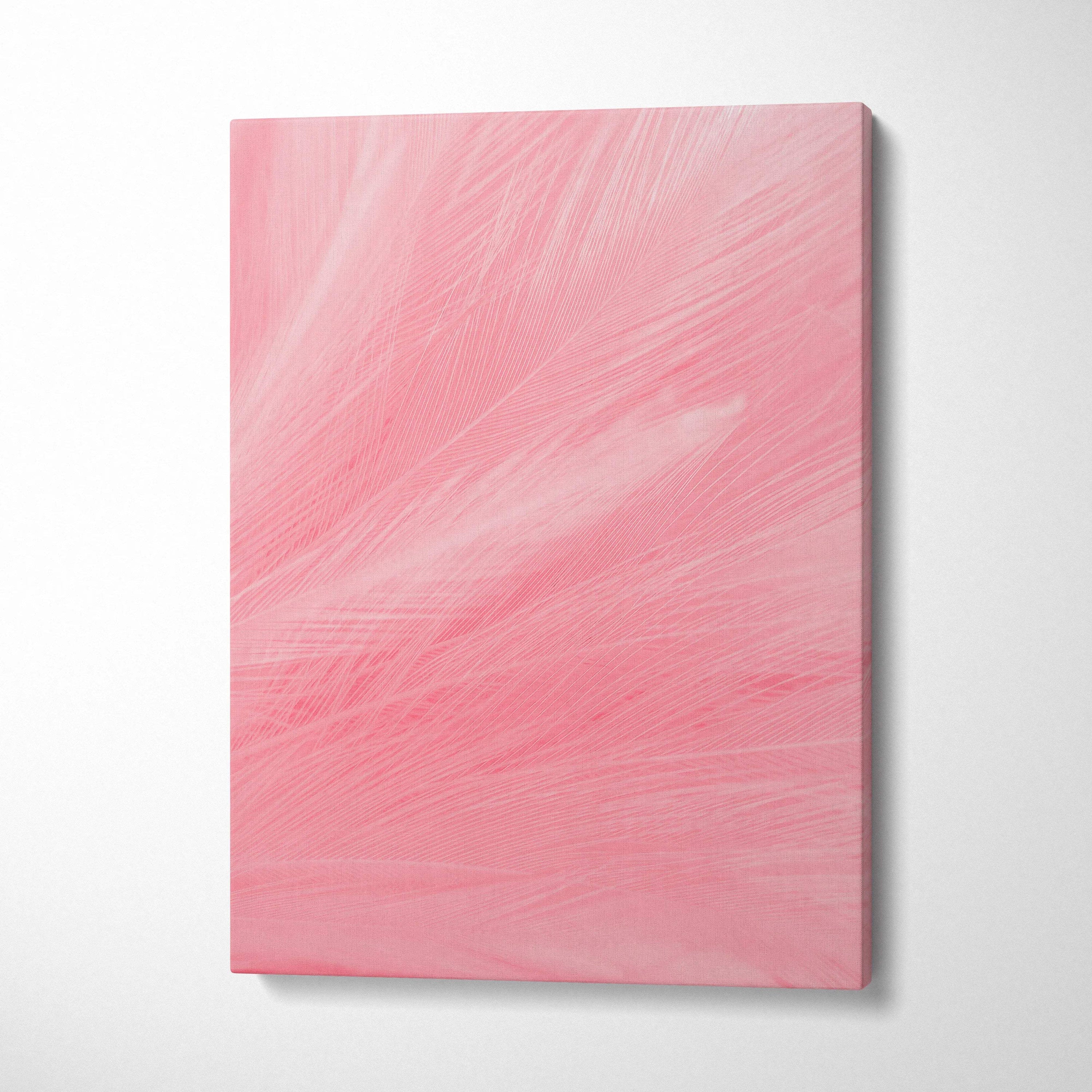Soft pink abstract canvas with feather texture in blush coral tones