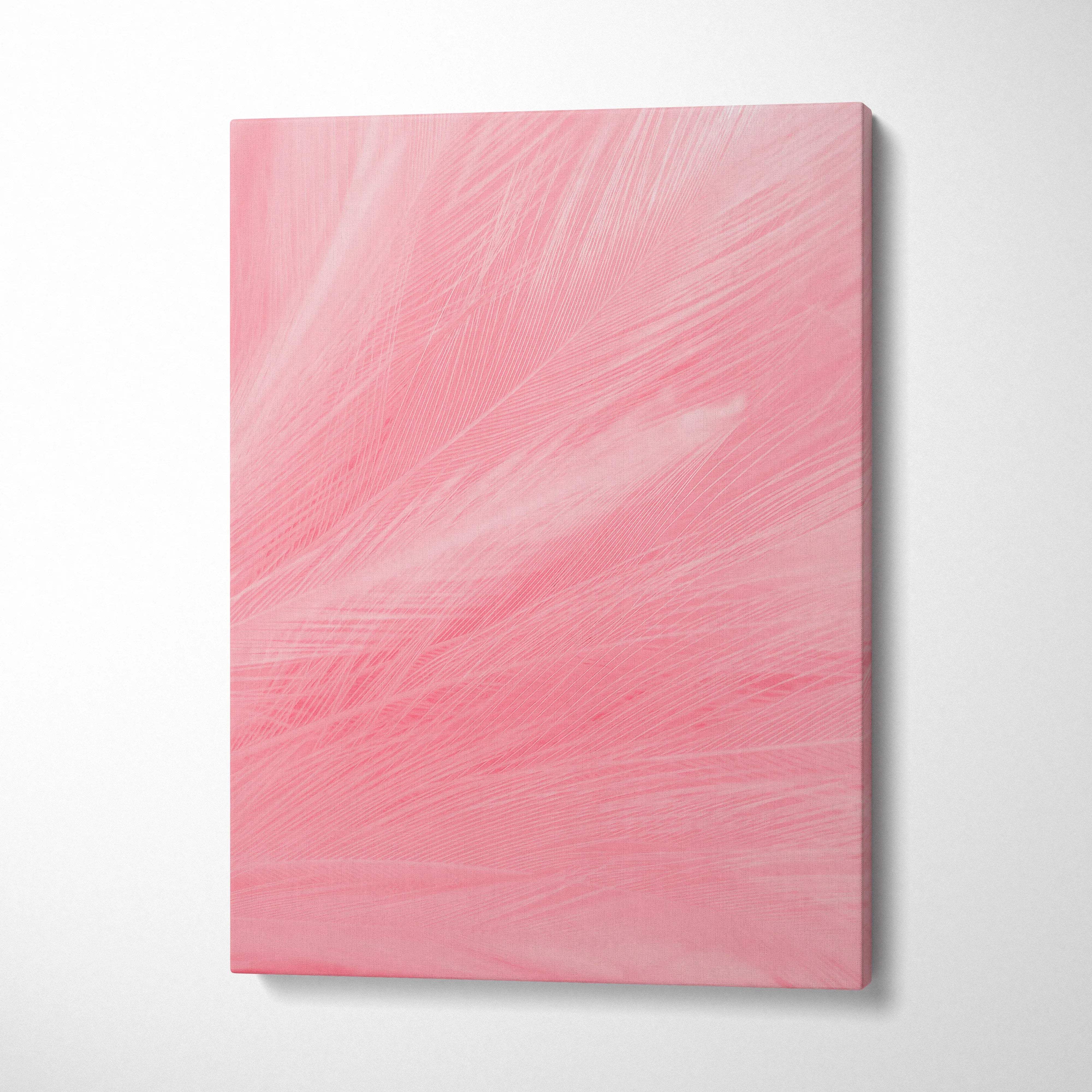 Soft pink abstract canvas with feather texture in blush coral tones