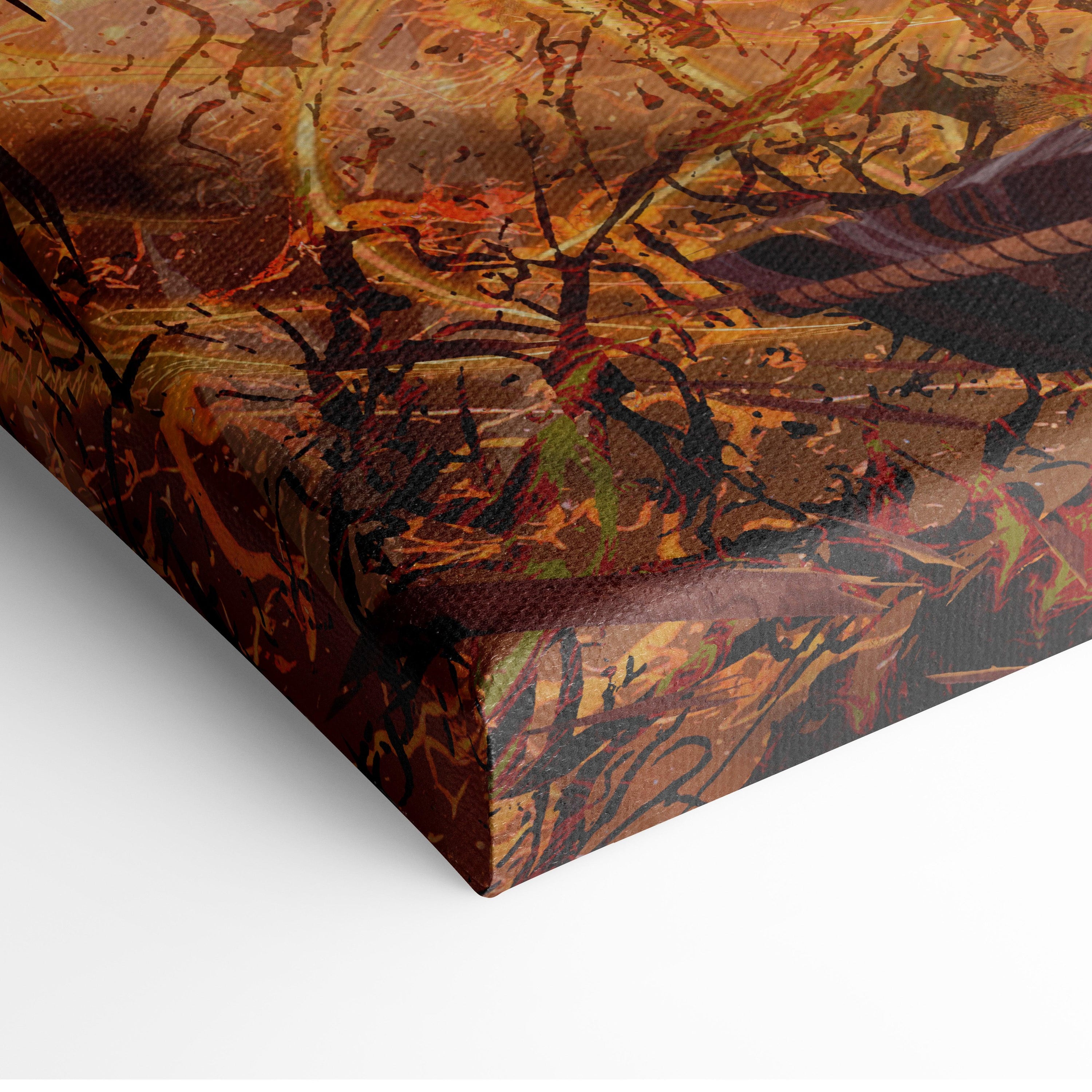 Celestial Archangel Warrior Canvas Wall Art – Radiant Golden Angel with Wings, Divine Magic Circles, Epic Fantasy Battle Scene, Heavenly Light Cinematic Art Print