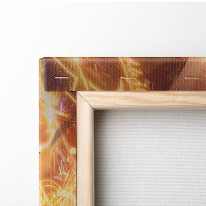 Celestial Archangel Warrior Canvas Wall Art – Radiant Golden Angel with Wings, Divine Magic Circles, Epic Fantasy Battle Scene, Heavenly Light Cinematic Art Print