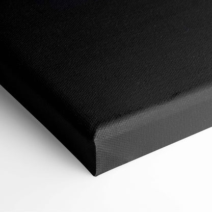 Black canvas print with textured surface and wrapped edges featuring dark reaper rising blue moon horror art