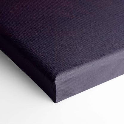 Dark fantasy escape canvas art with dark navy textured woven surface and neatly finished edges for surreal monster chase scene