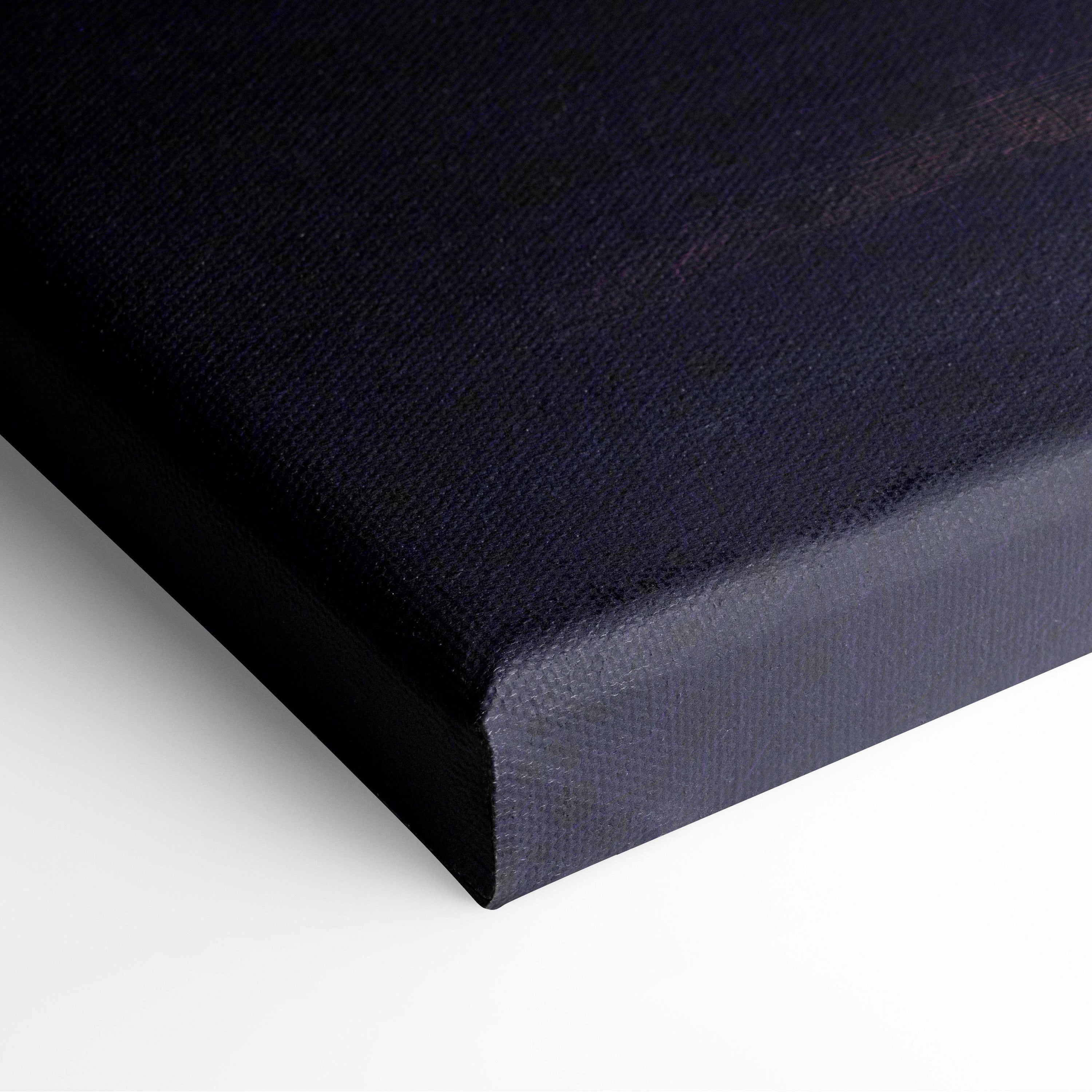 Black canvas print with textured surface and raised edges dreamy moon books golden night reading wall art decor