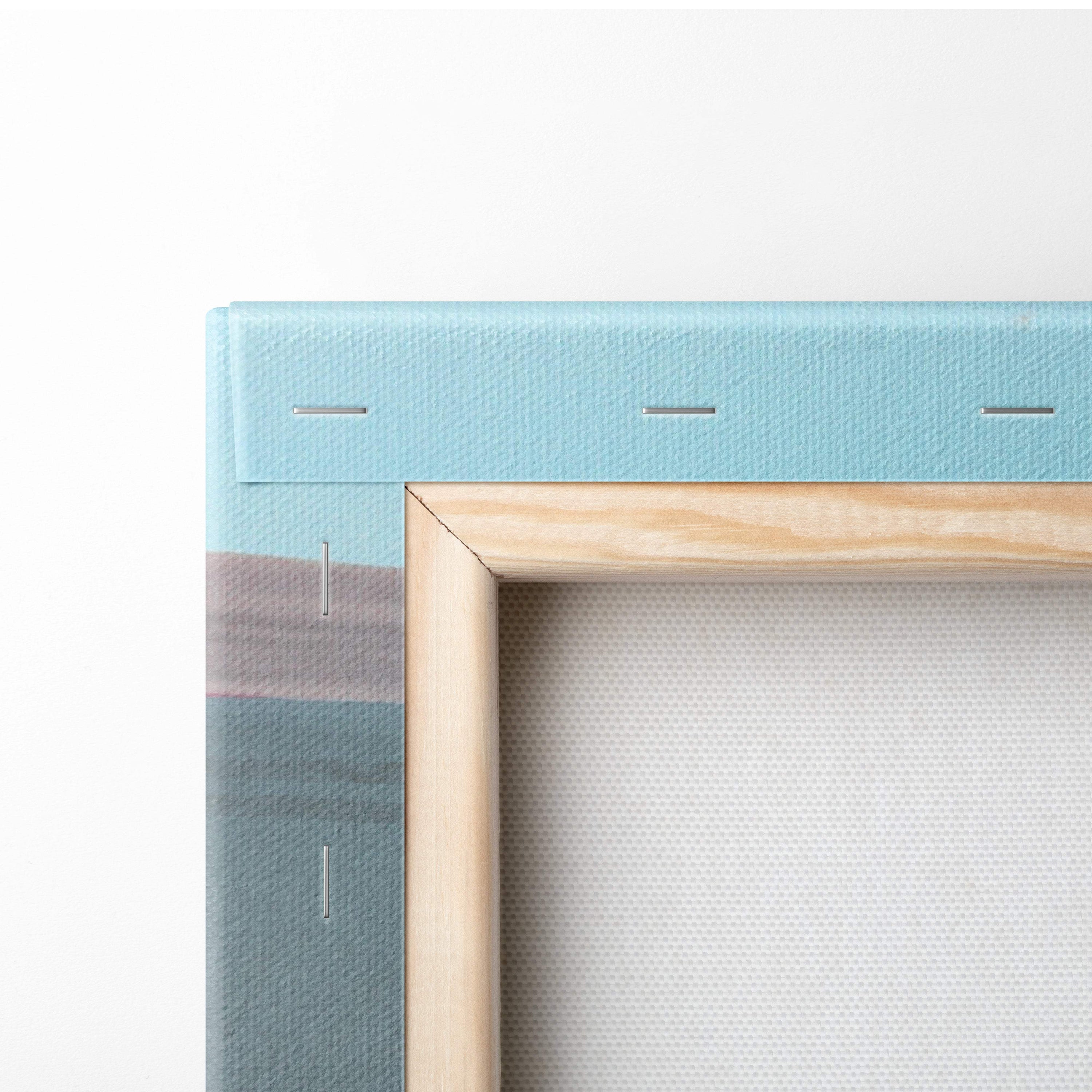 Contemporary flying books canvas wall art in light blue textured canvas with natural wood frame for kids room decor