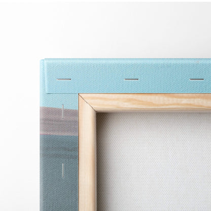 Contemporary flying books canvas wall art in light blue textured canvas with natural wood frame for kids room decor