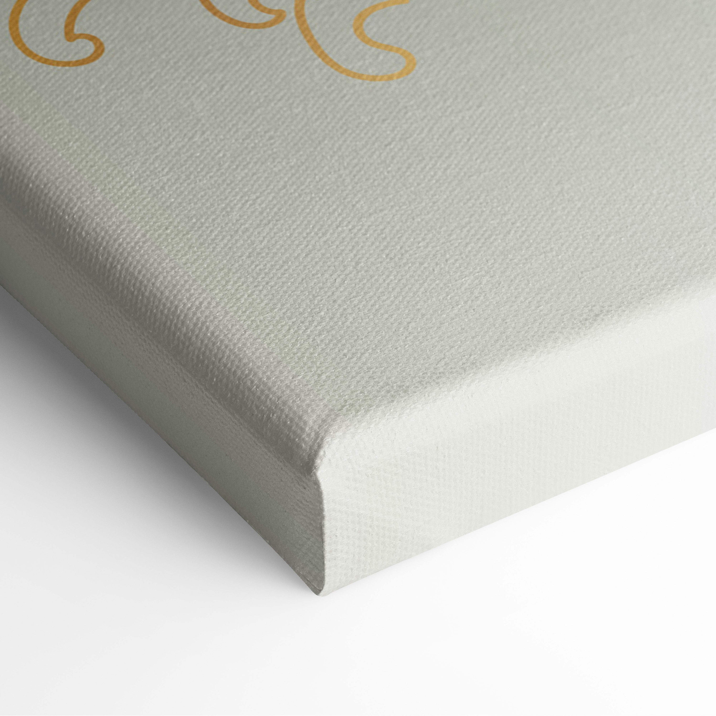 A light gray canvas print with subtle gold ornamental swirls for elegant koi fish lotus wall art decor