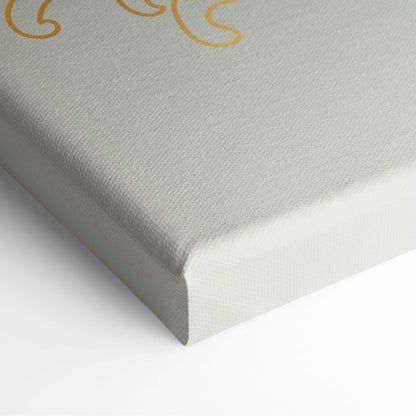 A light gray canvas print with subtle gold ornamental swirls for elegant koi fish lotus wall art decor
