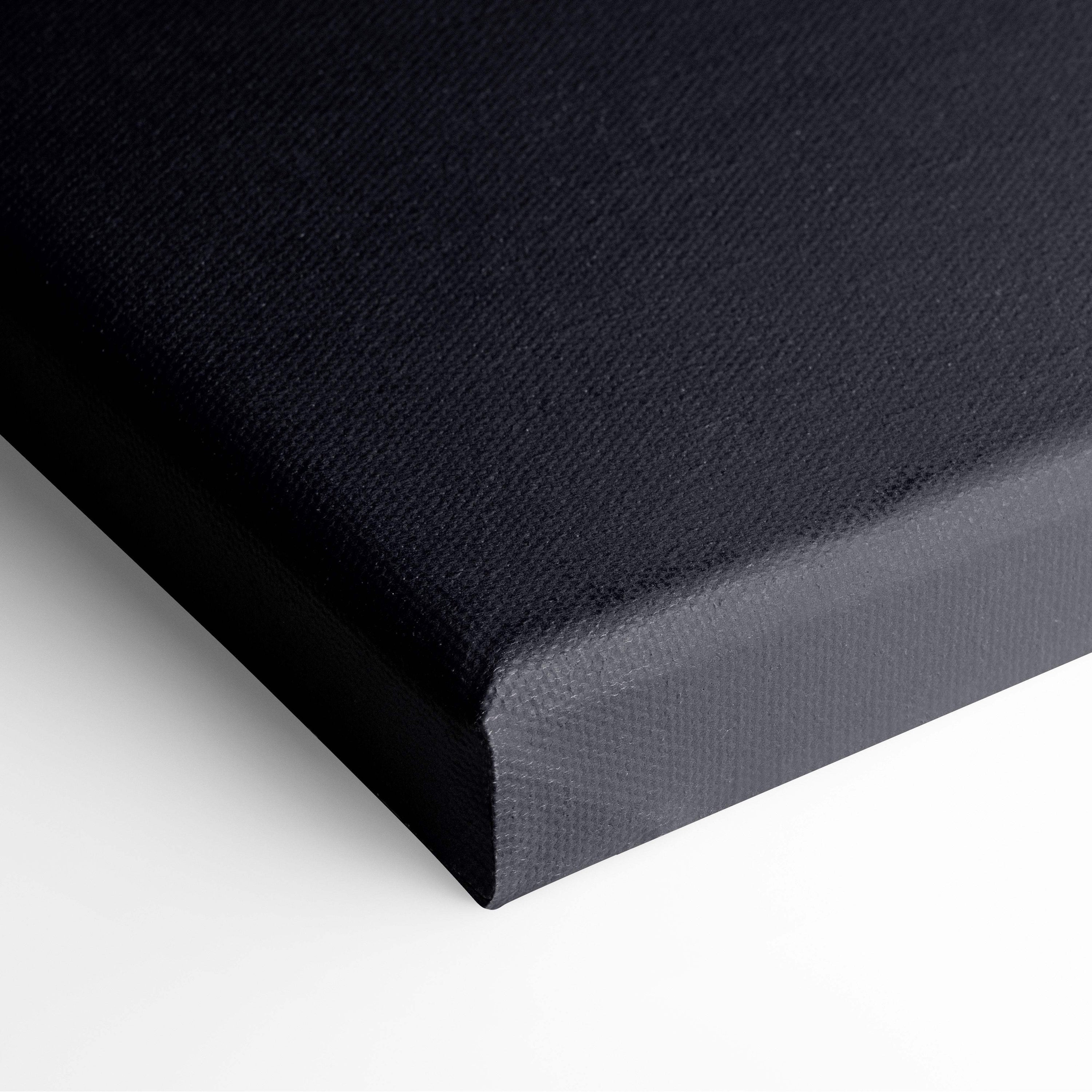 Black canvas print with textured woven surface and slightly raised edges motivational wall art for office gym or bedroom