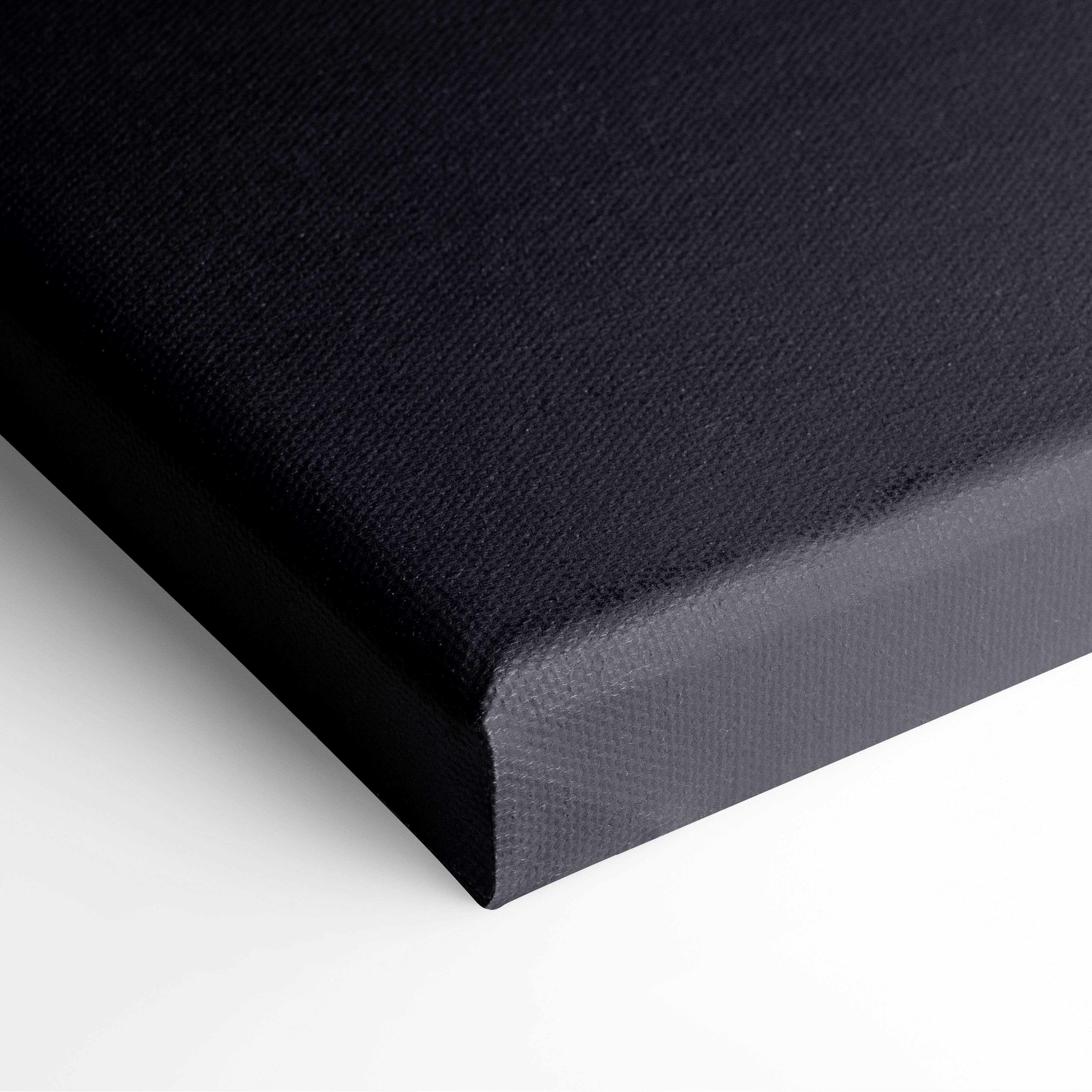 Black canvas print with textured woven surface and slightly raised edges motivational wall art for office gym or bedroom