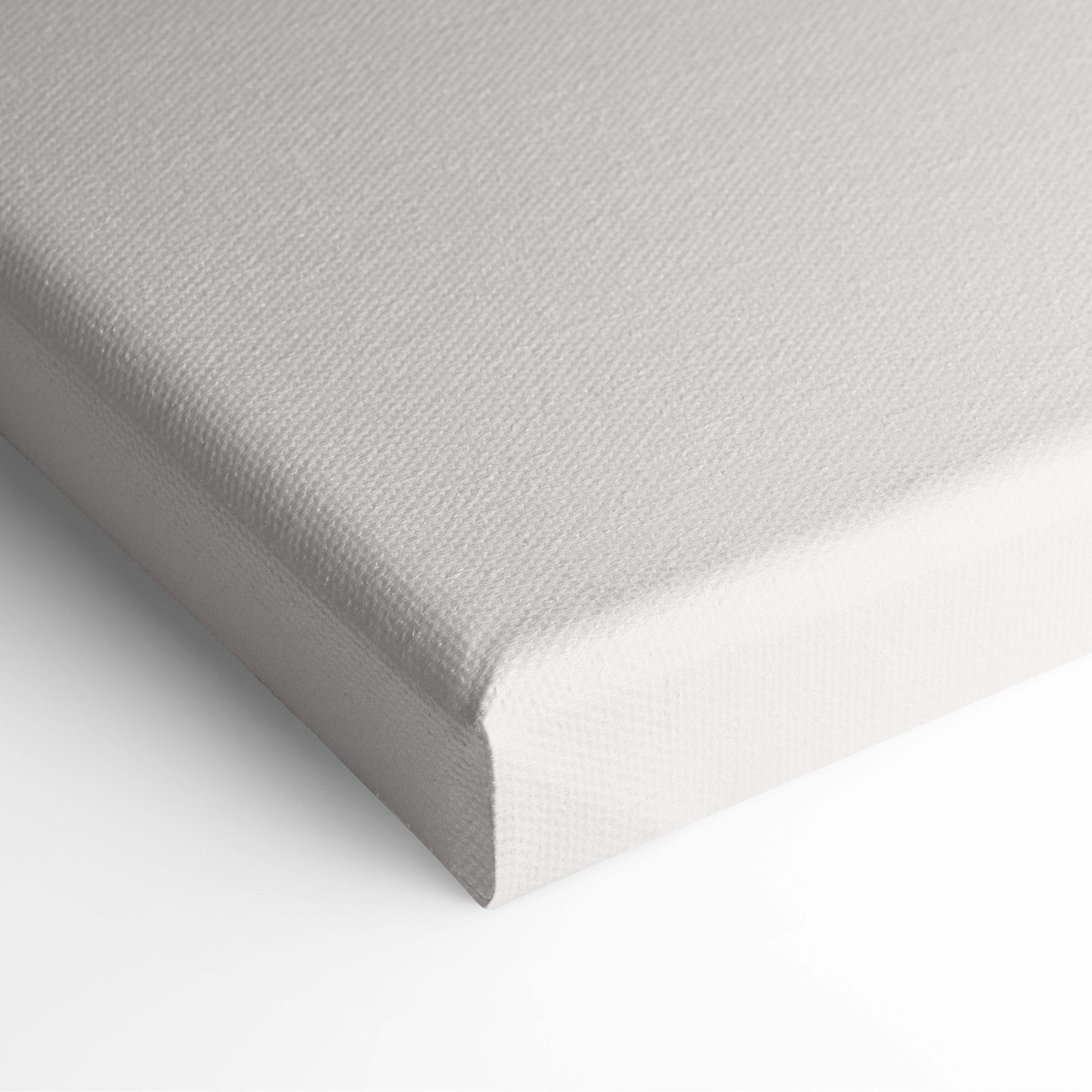 Gray canvas print with textured surface and white edges featuring work hard stay humble motivational typography for office or gym