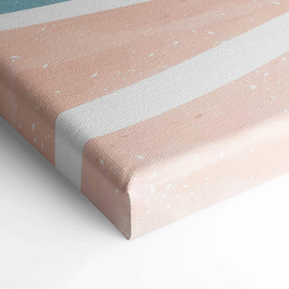 Minimalist coastal ocean canvas with pink white stripes texture
