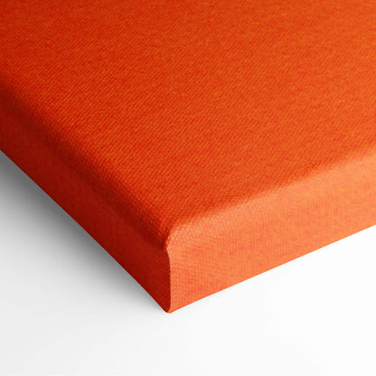 Orange canvas print with textured woven fabric surface featuring inspirational find a way not an excuse quote for office or gym decor
