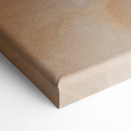 Beige canvas with textured woven surface and raised edges for soft neutral floral painting style wall art print