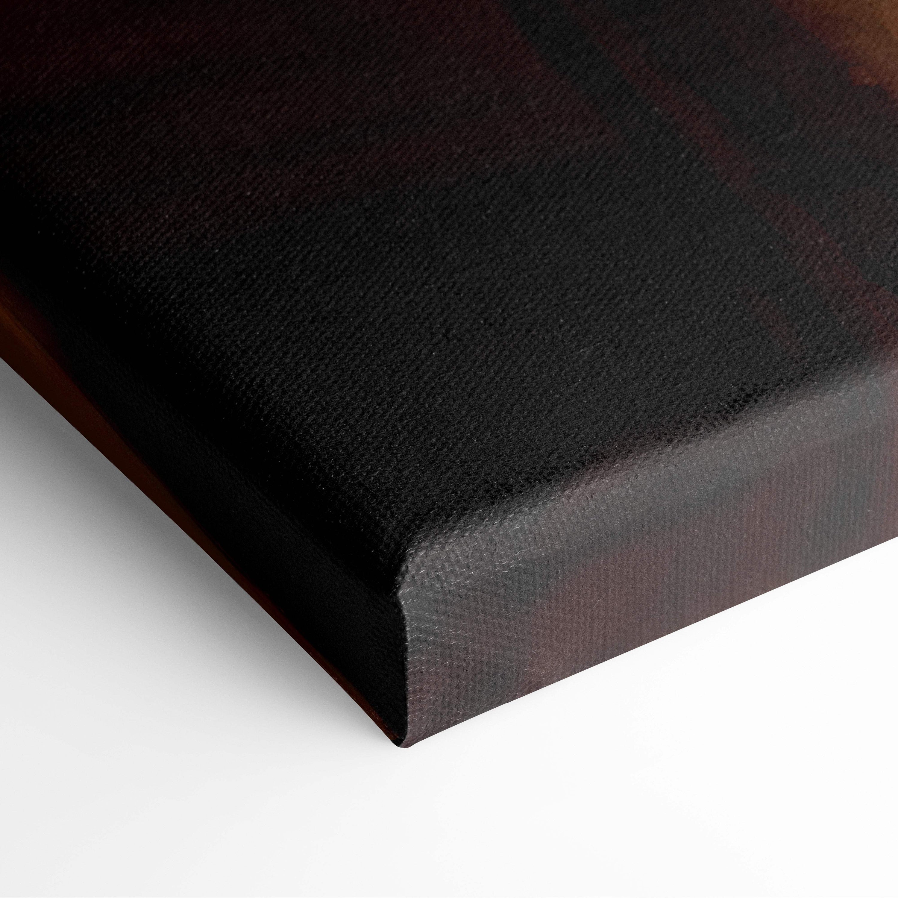 Black canvas print rampaging panda beast with textured surface and intense orange red fiery sunset glow wall decor