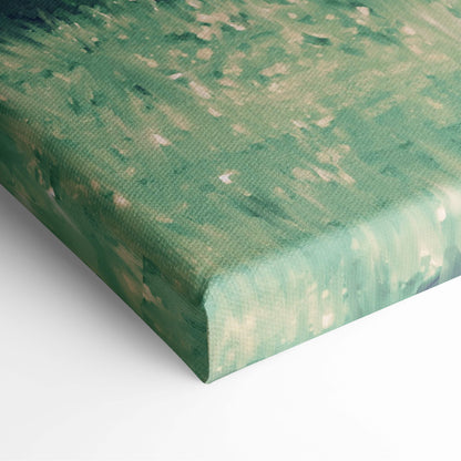 Contemporary green textured canvas wall art with visible brushstrokes and subtle beige accent for modern decor