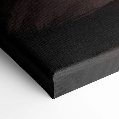Black canvas print with textured surface and dark brown abstract design duel of blades cinematic fantasy art