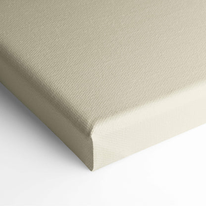 Beige canvas art panel with textured woven surface and reinforced edges in contemporary cloud swing kids room decor