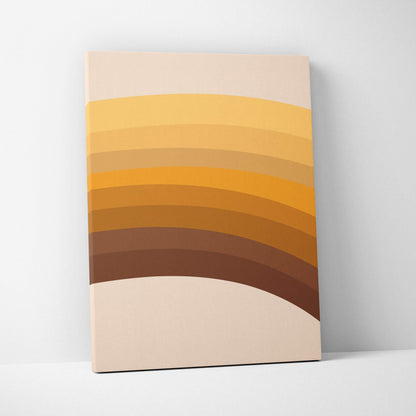 Mid century modern canvas art with beige to brown arches