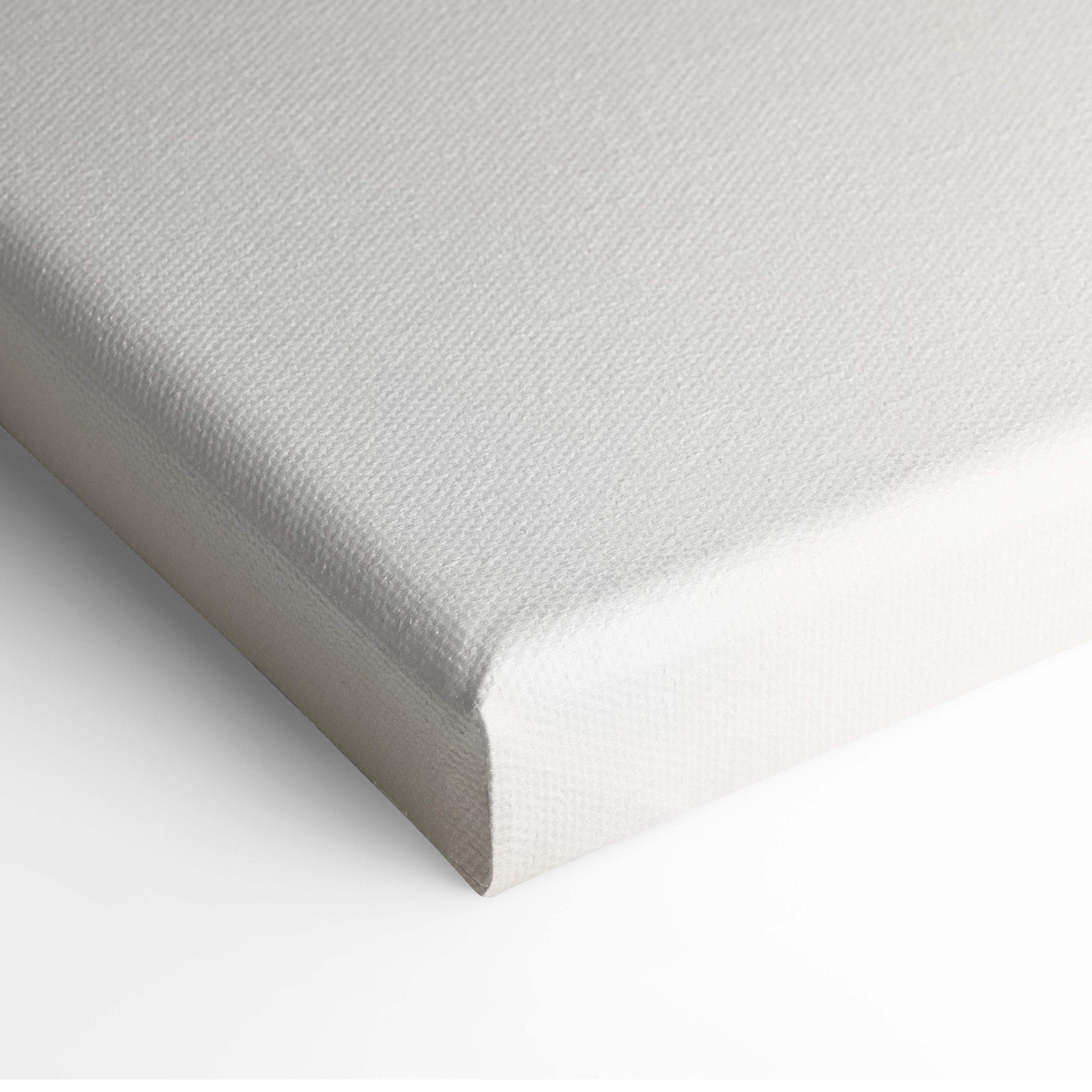 A sleek off-white canvas with textured surface and clean white edges for red cherry blossom bird wall art decor