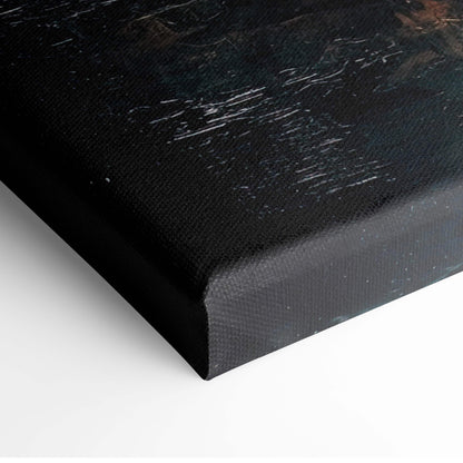 Black canvas print with textured surface and subtle white streaks for moody urban abstract city wall art decor