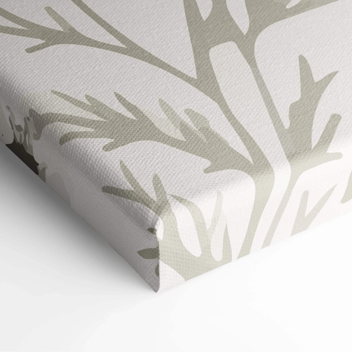 Delicate wildflower botanical pattern canvas wall art in blush sage beige
