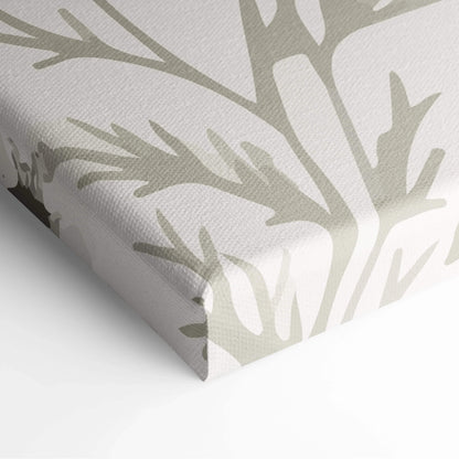 Delicate wildflower botanical pattern canvas wall art in blush sage beige