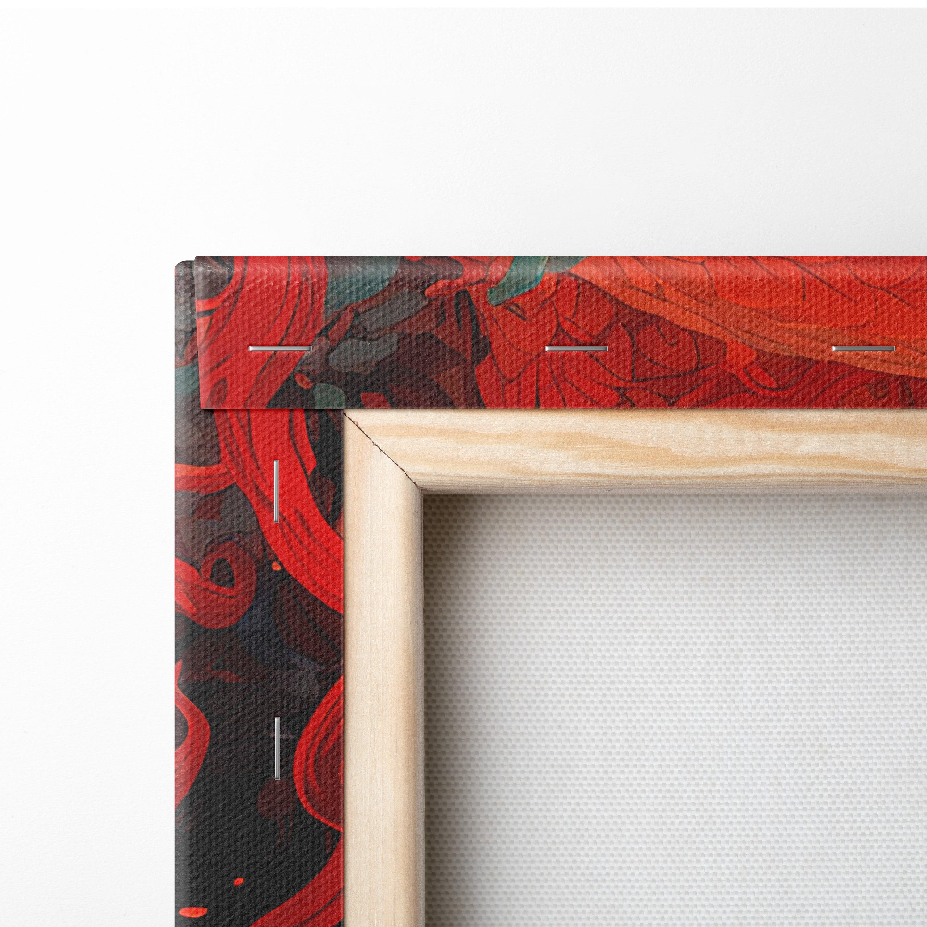 Celestial Nebula Dragon Canvas Wall Art – Cosmic Serpent with Glowing Fangs, Purple & Teal Galaxy Aura, Ethereal Fantasy Space Illustration Print