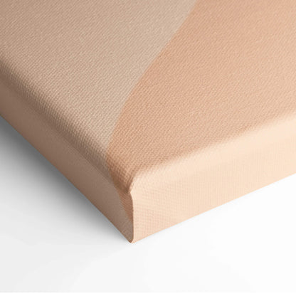 Abstract wavy beige canvas wall art with textured woven surface