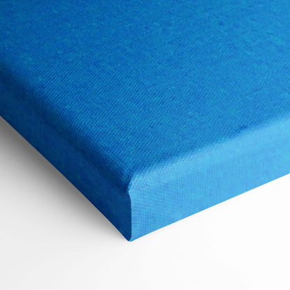 Blue canvas motivational quote wall art print with textured surface and visible weave for office classroom or home decor
