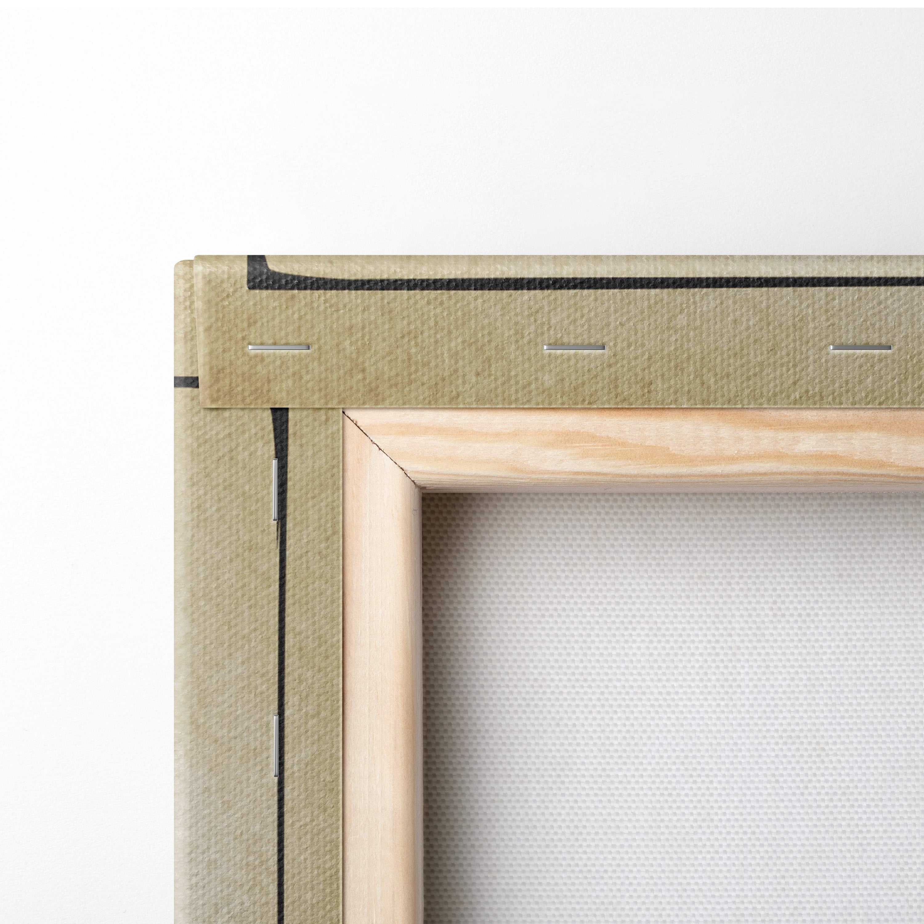 Light wood-framed white blossom bird canvas wall art with olive green border and white woven backing for zen decor