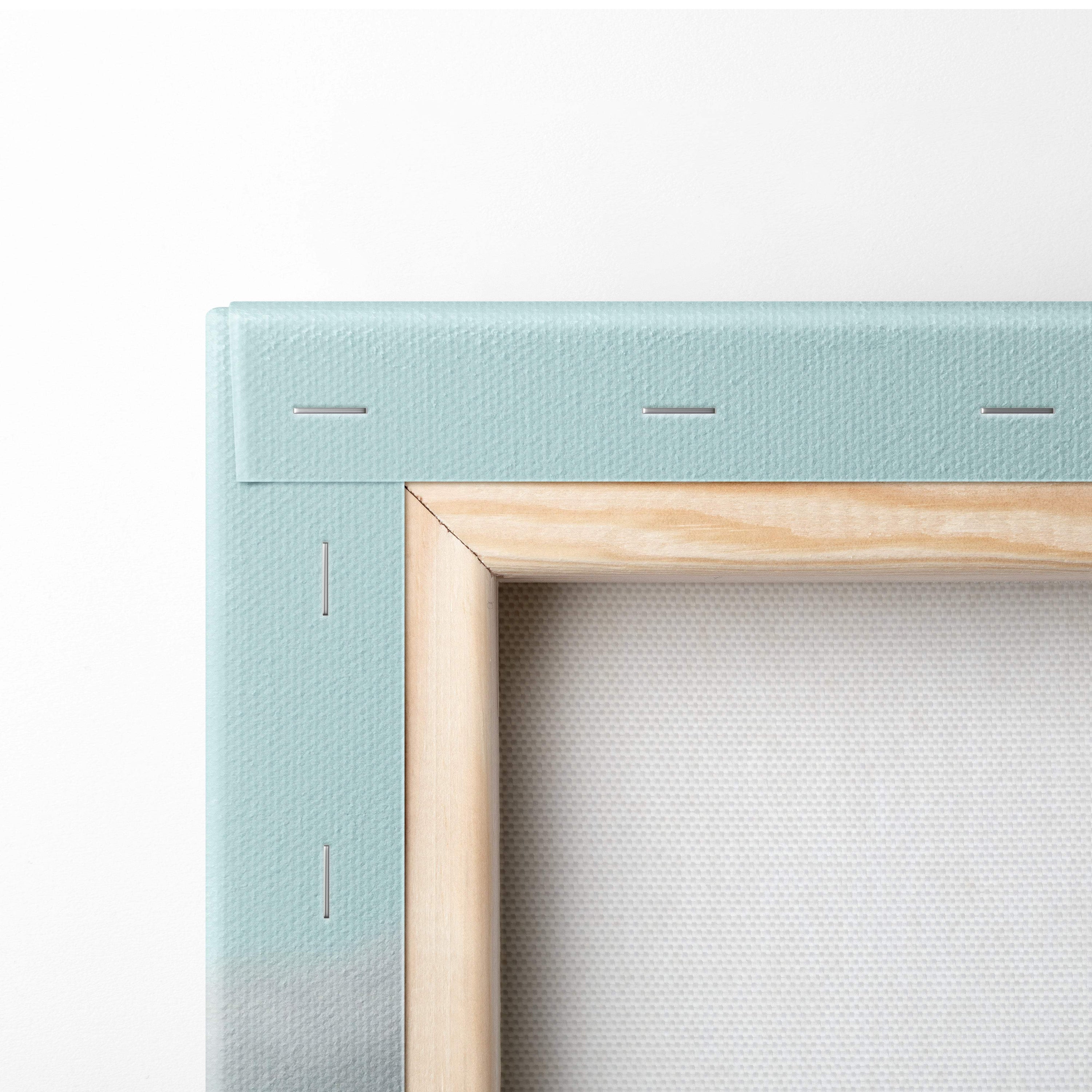 Contemporary flying books canvas wall art with light blue canvas and natural wood border for kids room decor