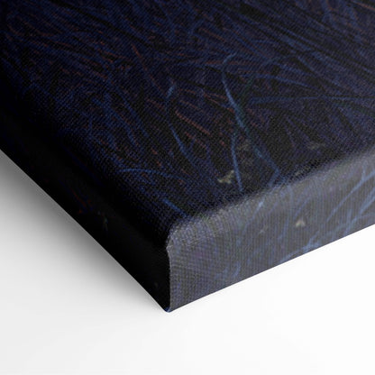 Dark blue canvas print with textured abstract pattern from western sunset red cowboy horse ranch landscape decor