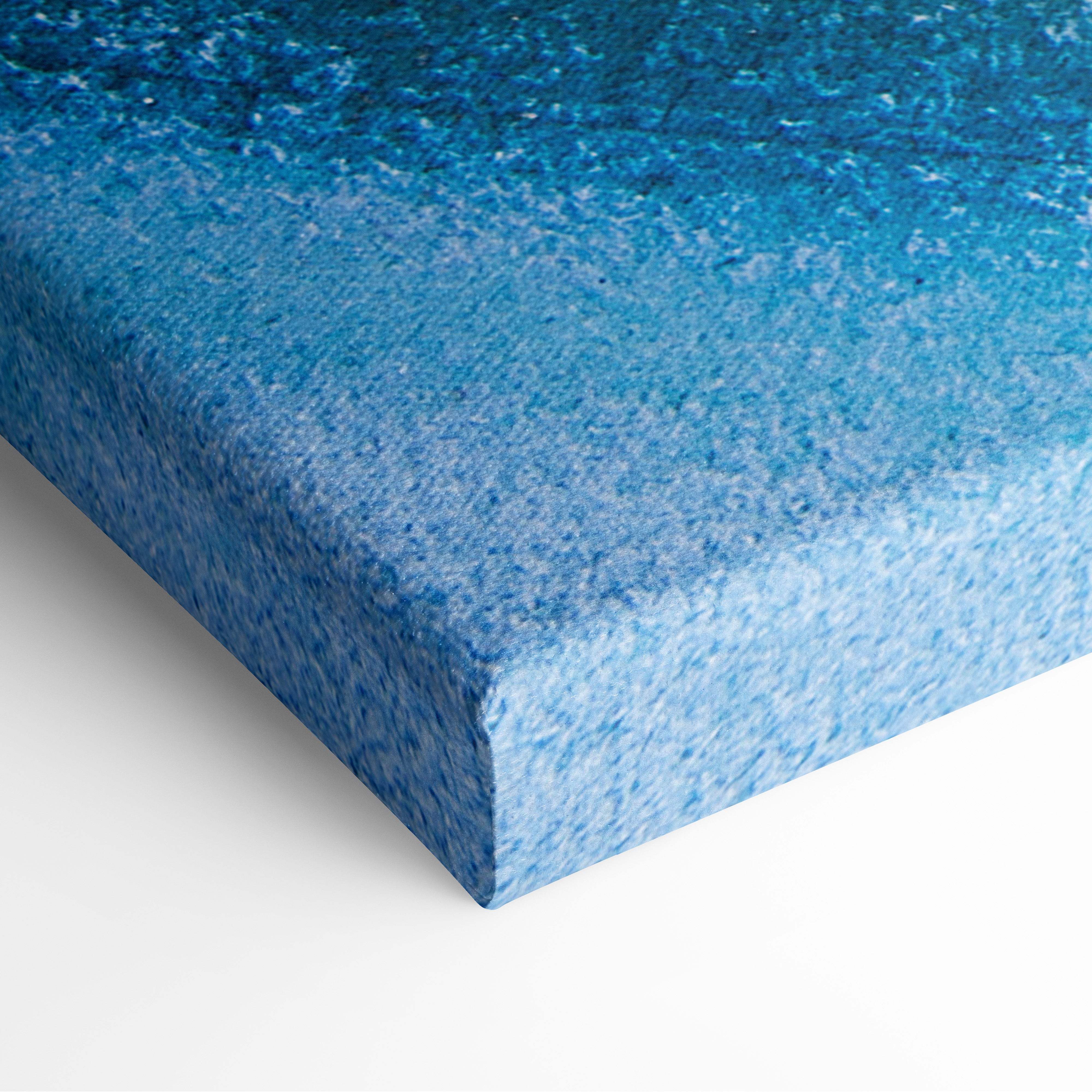 Pastel art supplies blue gradient canvas print with textured water design colorful chalk painting wall art for studio decor