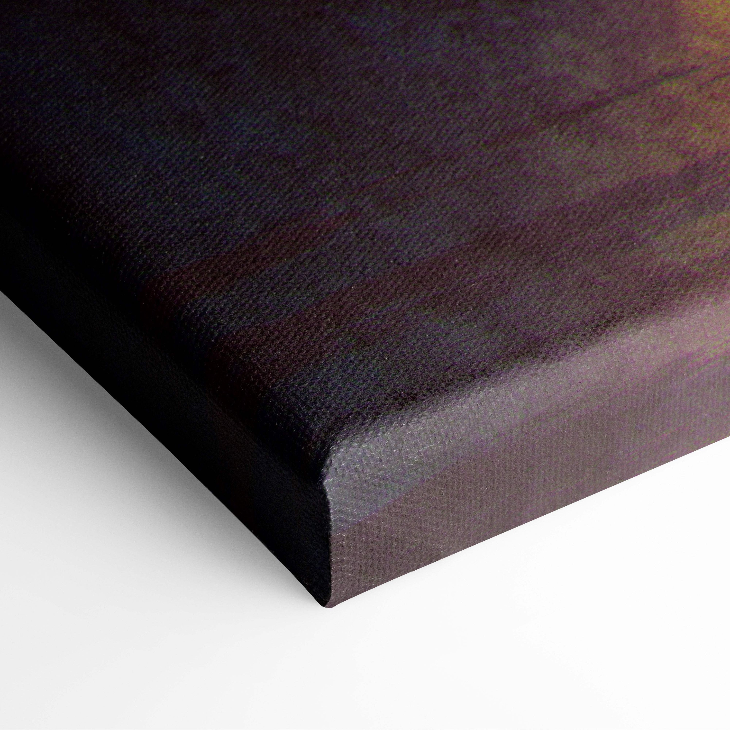 Black canvas print with textured surface and deep purple and brown gradient for moody rainy night wall art
