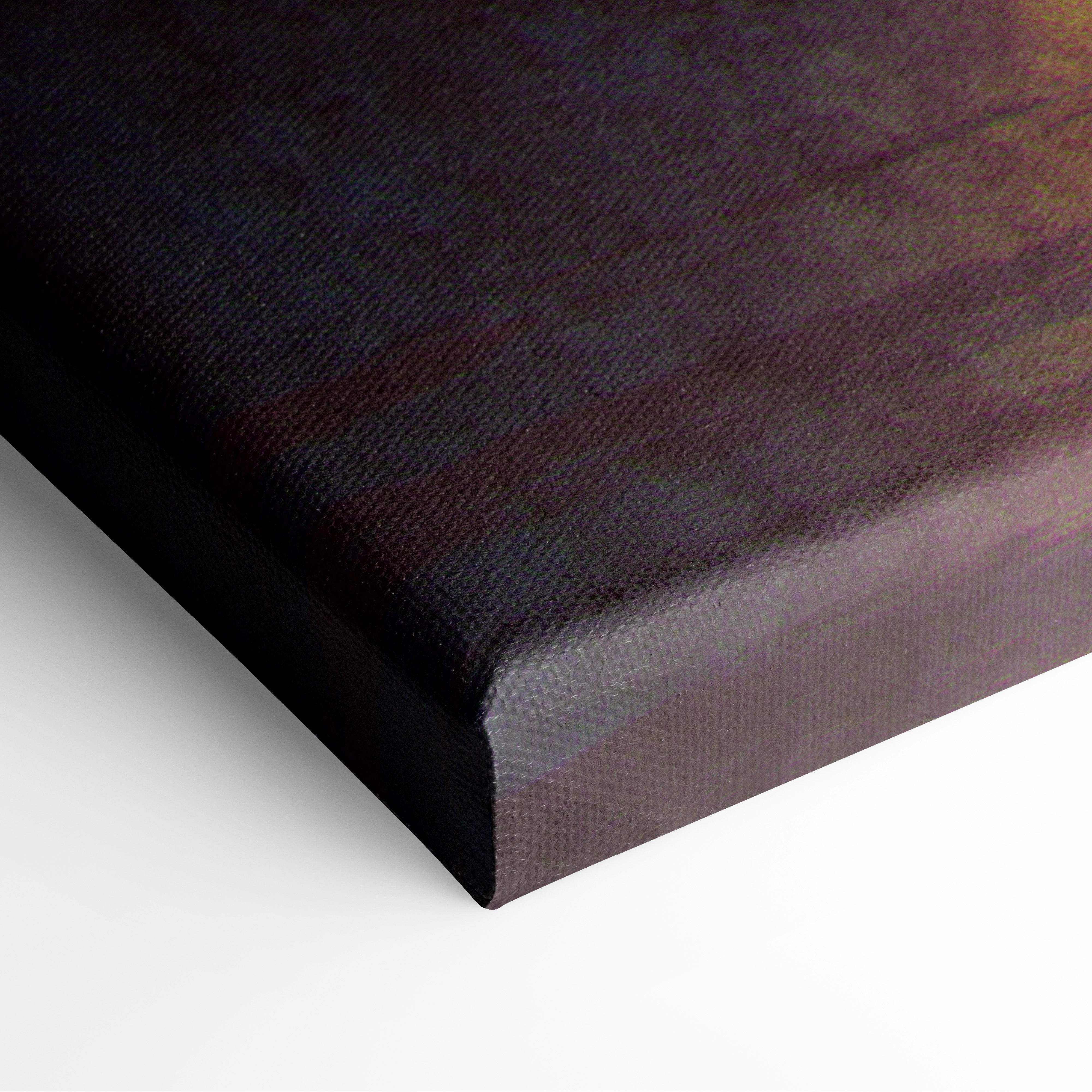 Black canvas print with textured surface and deep purple and brown gradient for moody rainy night wall art