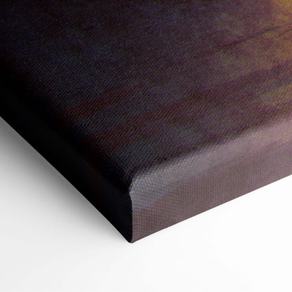 Black canvas print with textured surface and deep purple and brown gradient for moody rainy night wall art