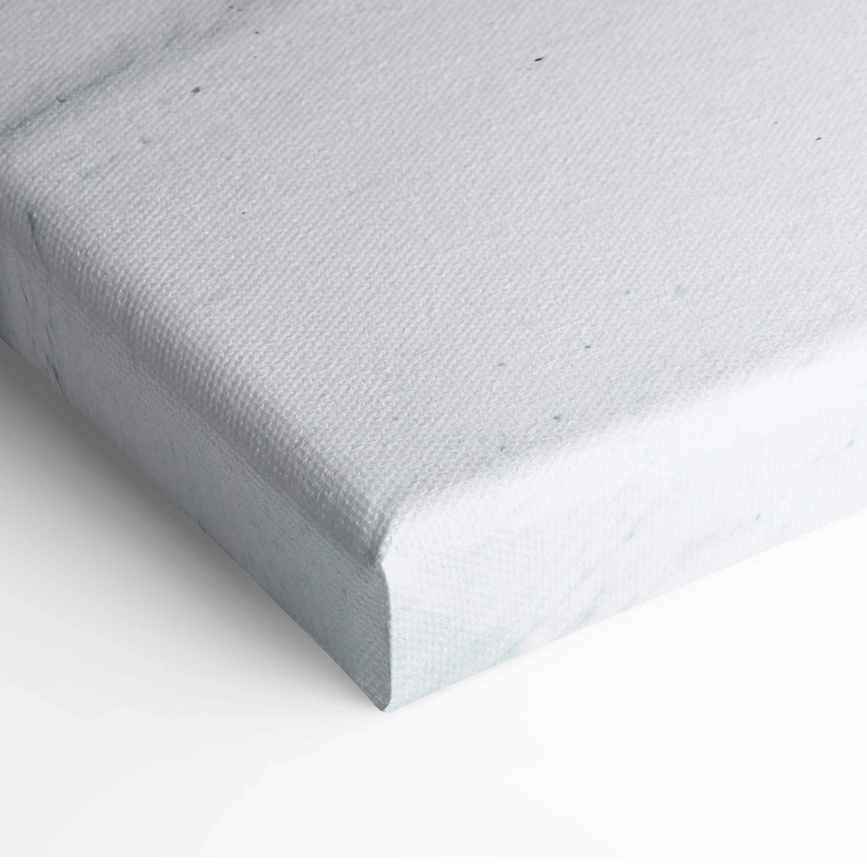 White textured canvas wall art with high-resolution print, thick wrapped edge for modern home decor.