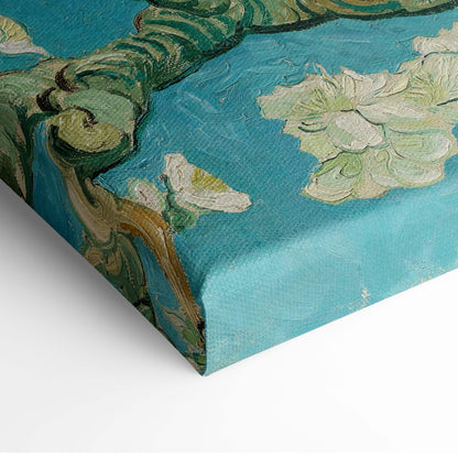Canvas print of Van Gogh Almond Blossom with thick impasto water lilies