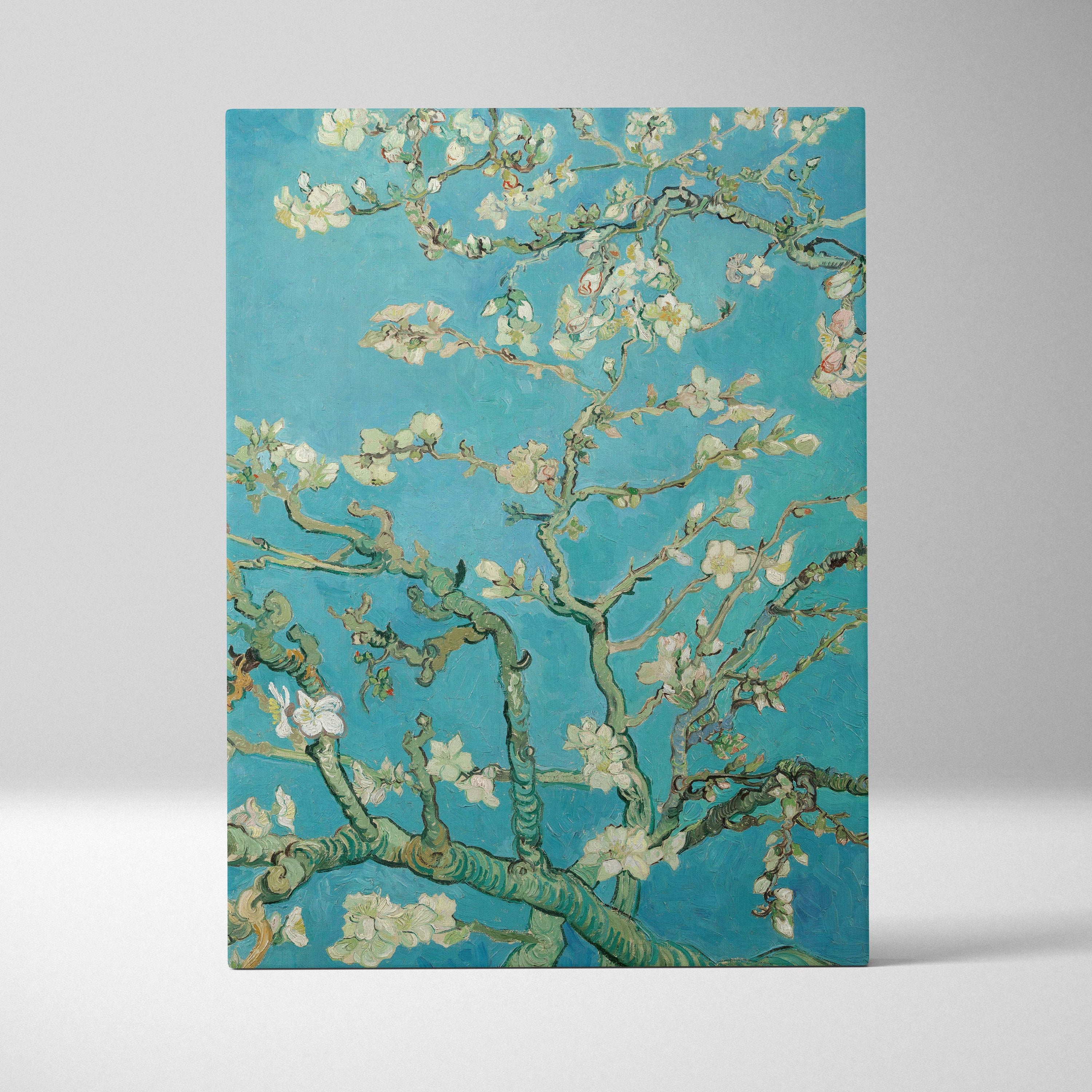 Almond Blossom Vincent Van Gogh painting on turquoise canvas