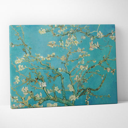 Almond Blossom by Vincent van Gogh canvas print on turquoise background