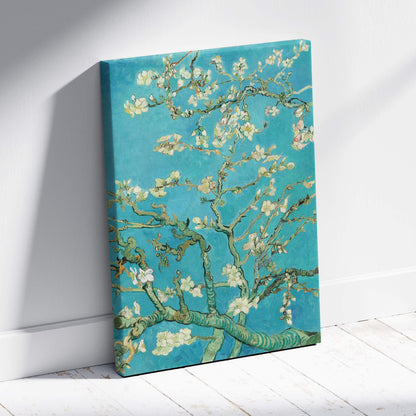 Almond Blossom by Vincent van Gogh canvas print on turquoise background
