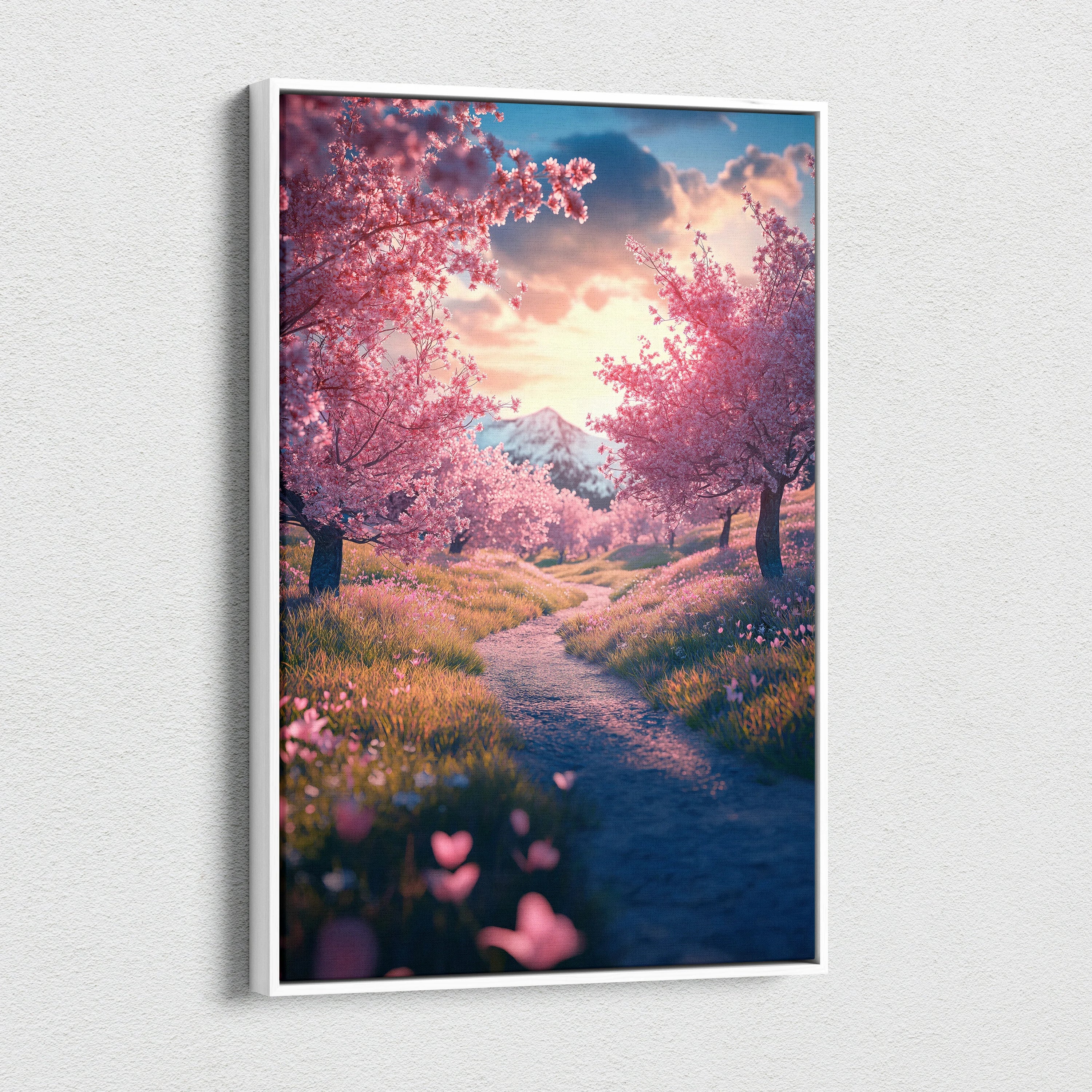 Stunning High-Resolution Cherry Blossom Floral Canvas Wall Art Print