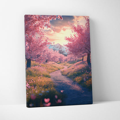 Stunning High-Resolution Cherry Blossom Floral Canvas Wall Art Print