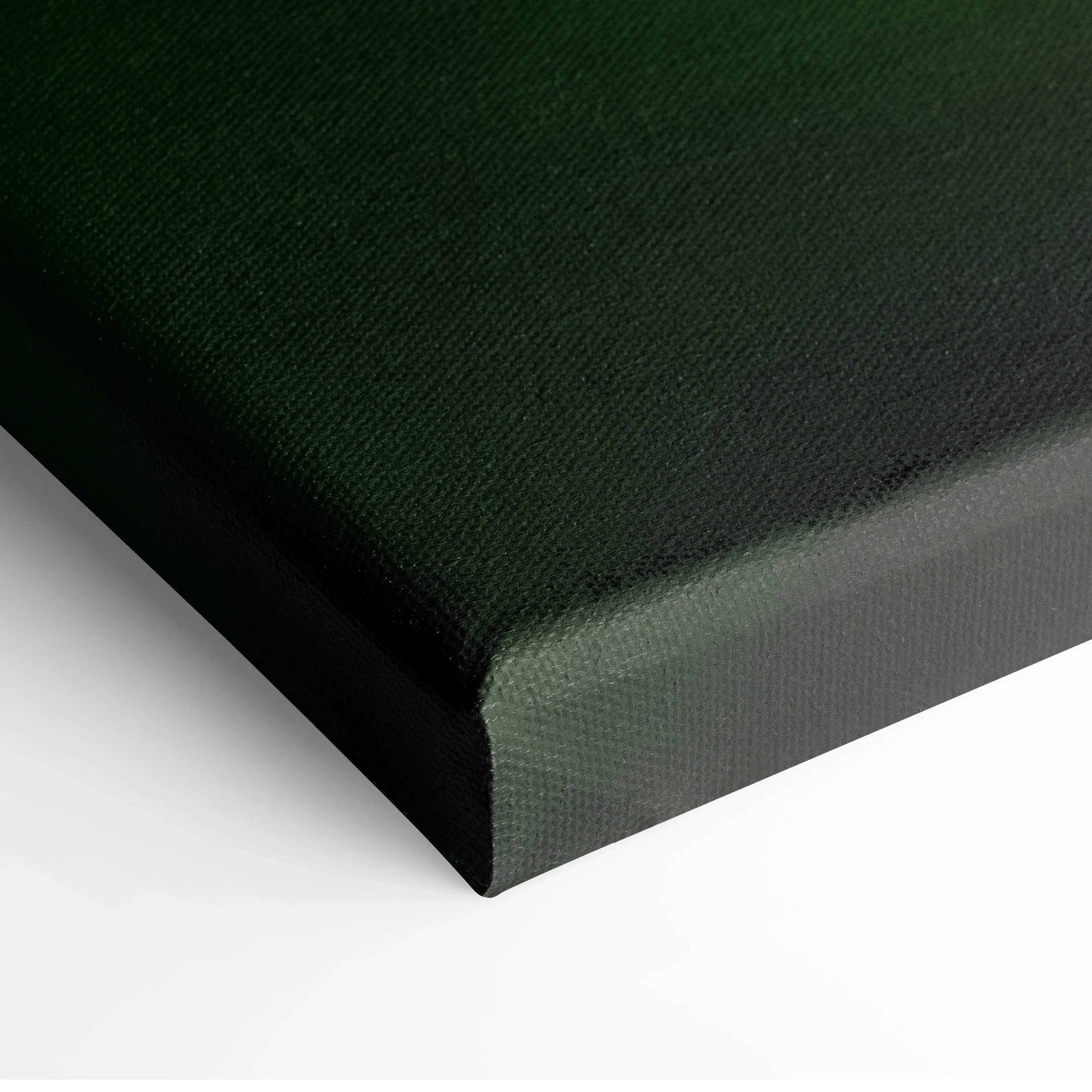 Dark green textured canvas back with black edges, daisy flower art