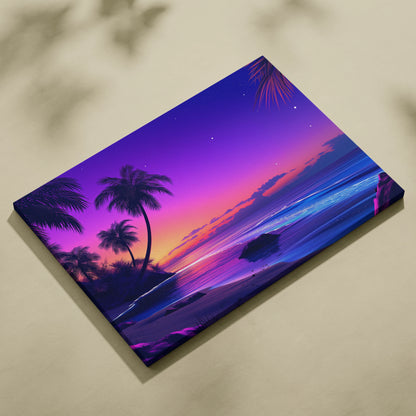 Stunning Tropical Beach Sunset Canvas Wall Art for Home Decoration
